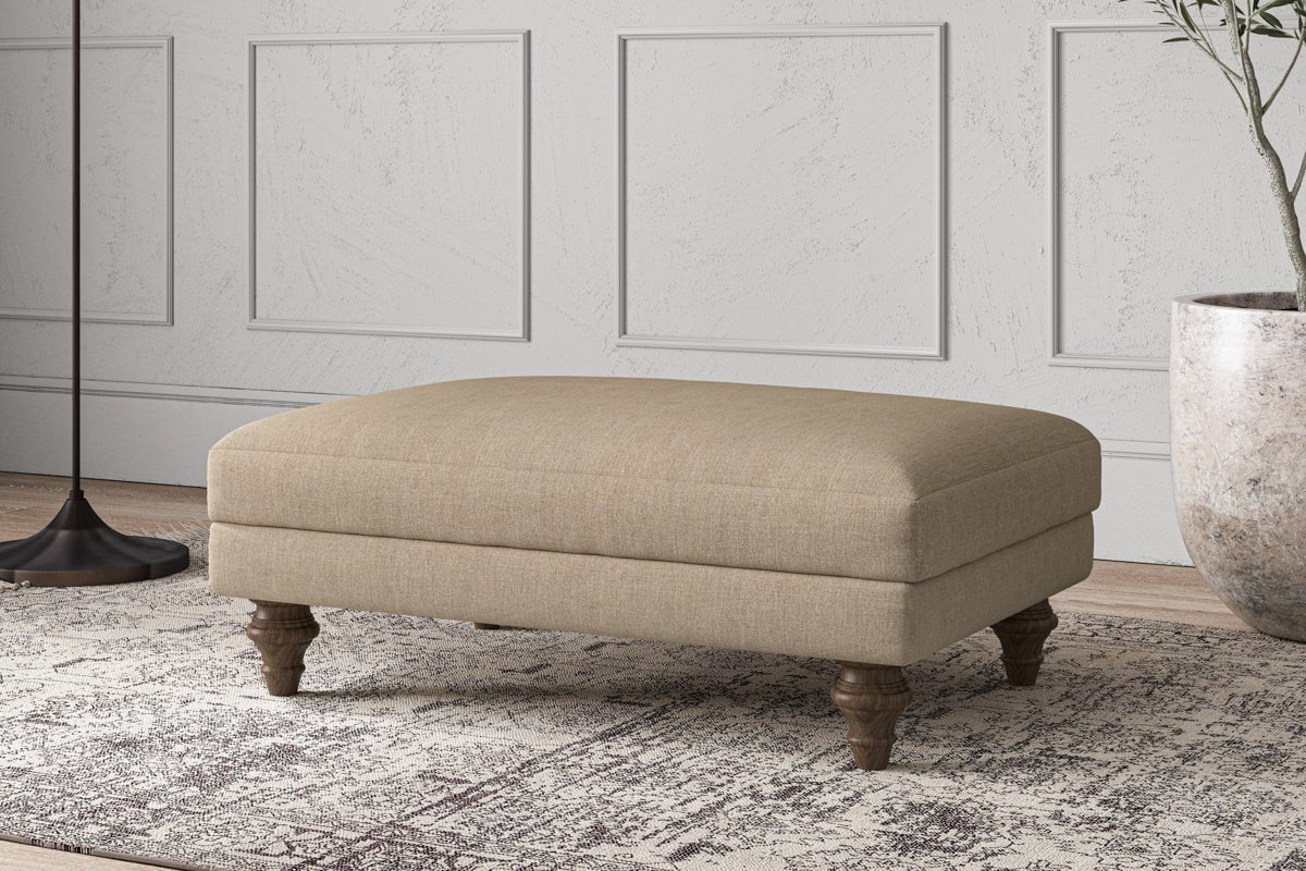 Deni Medium Footstool - Brera Linen Pebble