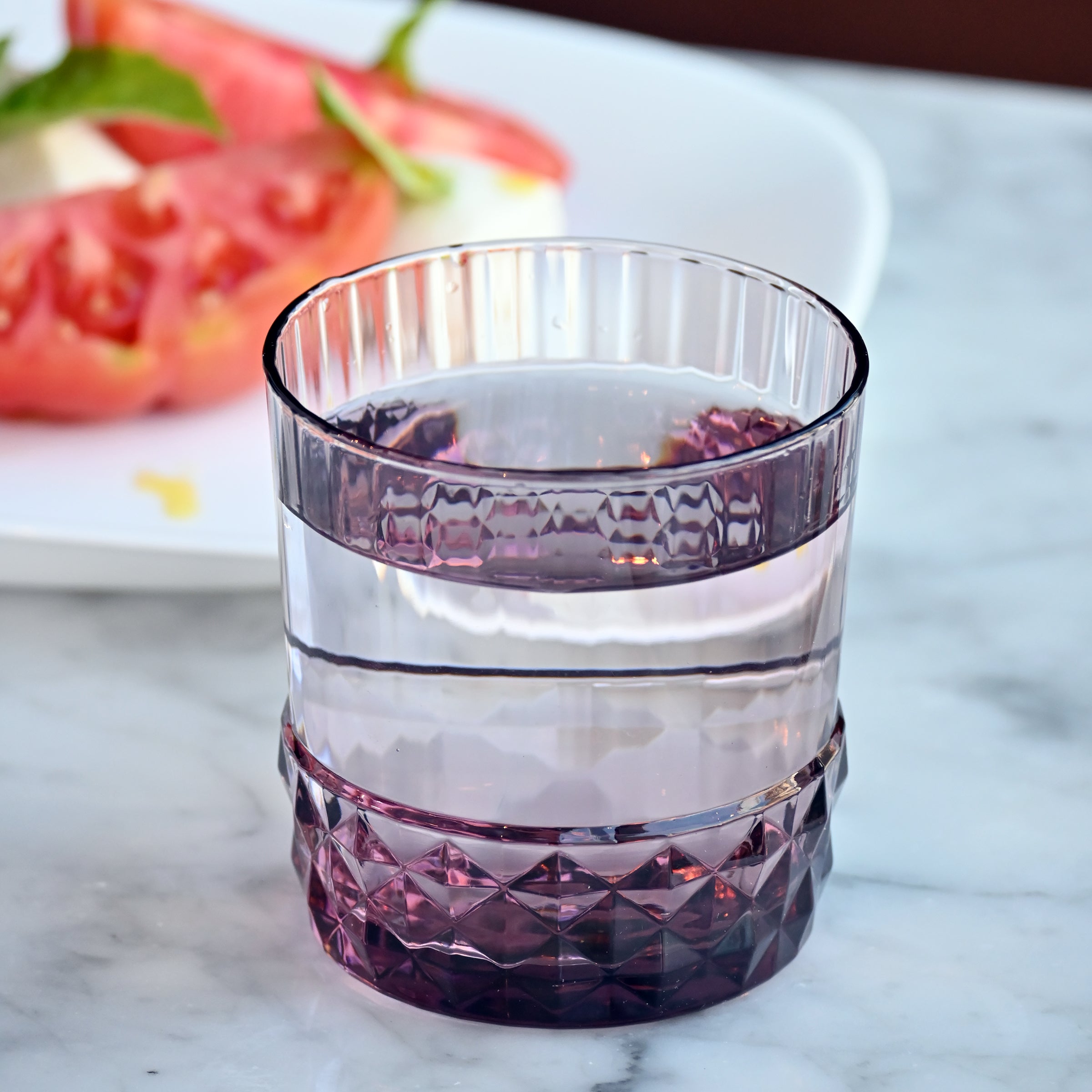 America '20s 12.5 oz. DOF Drinking Glasses, Lilac Rose (Set of 6)