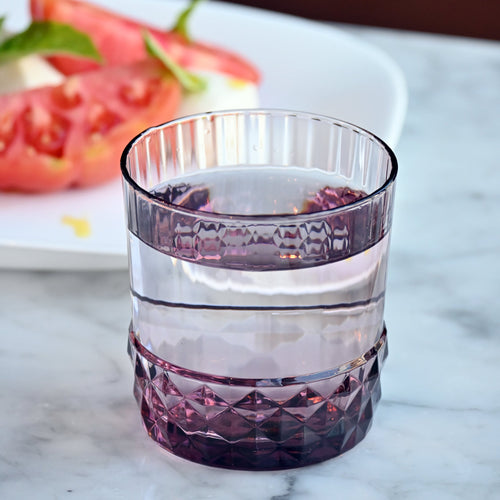America '20s 12.5 oz. DOF Drinking Glasses, Lilac Rose (Set of 6)