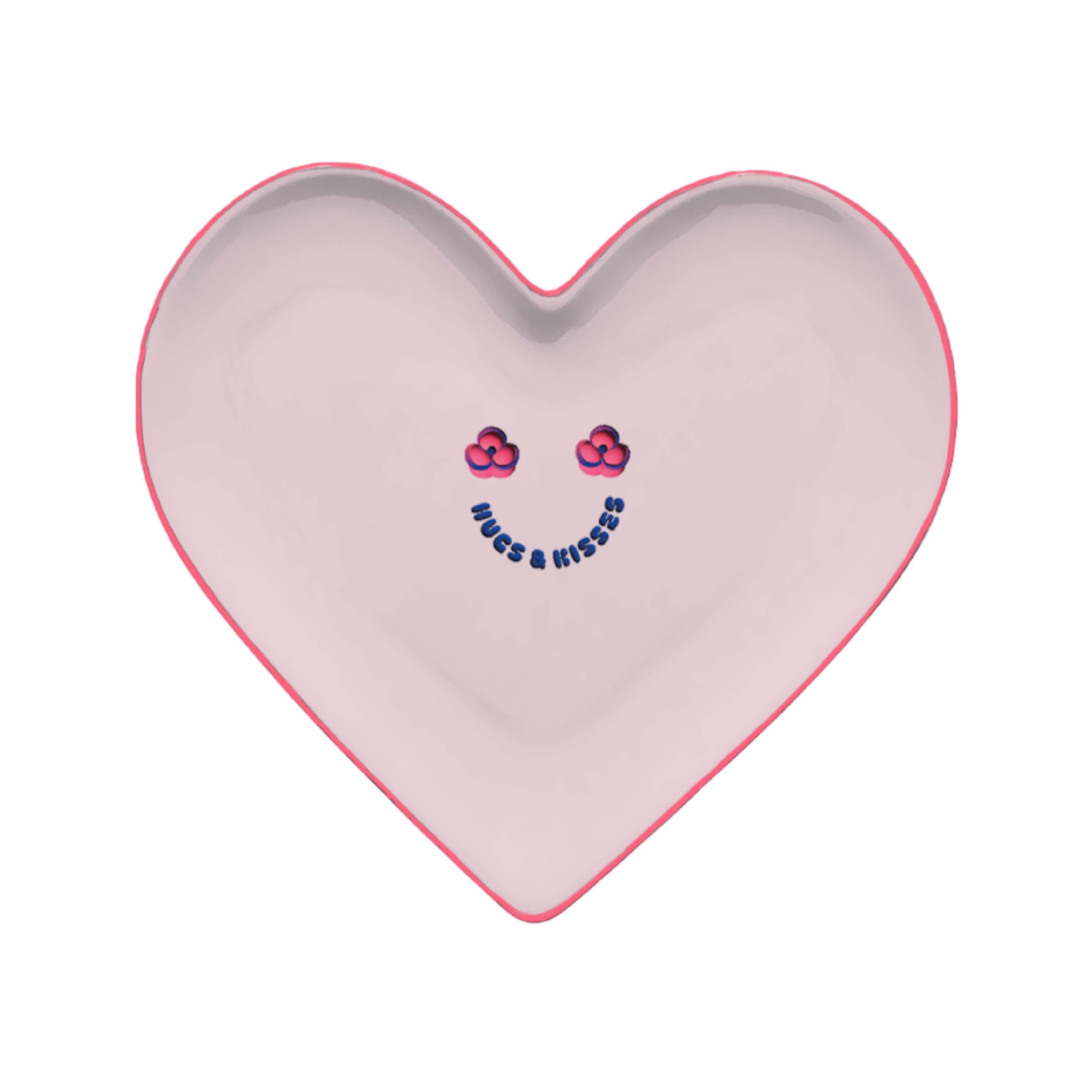 Ceramic 'Hugs & Kisses' Decorative Heart Plate | Living Collection